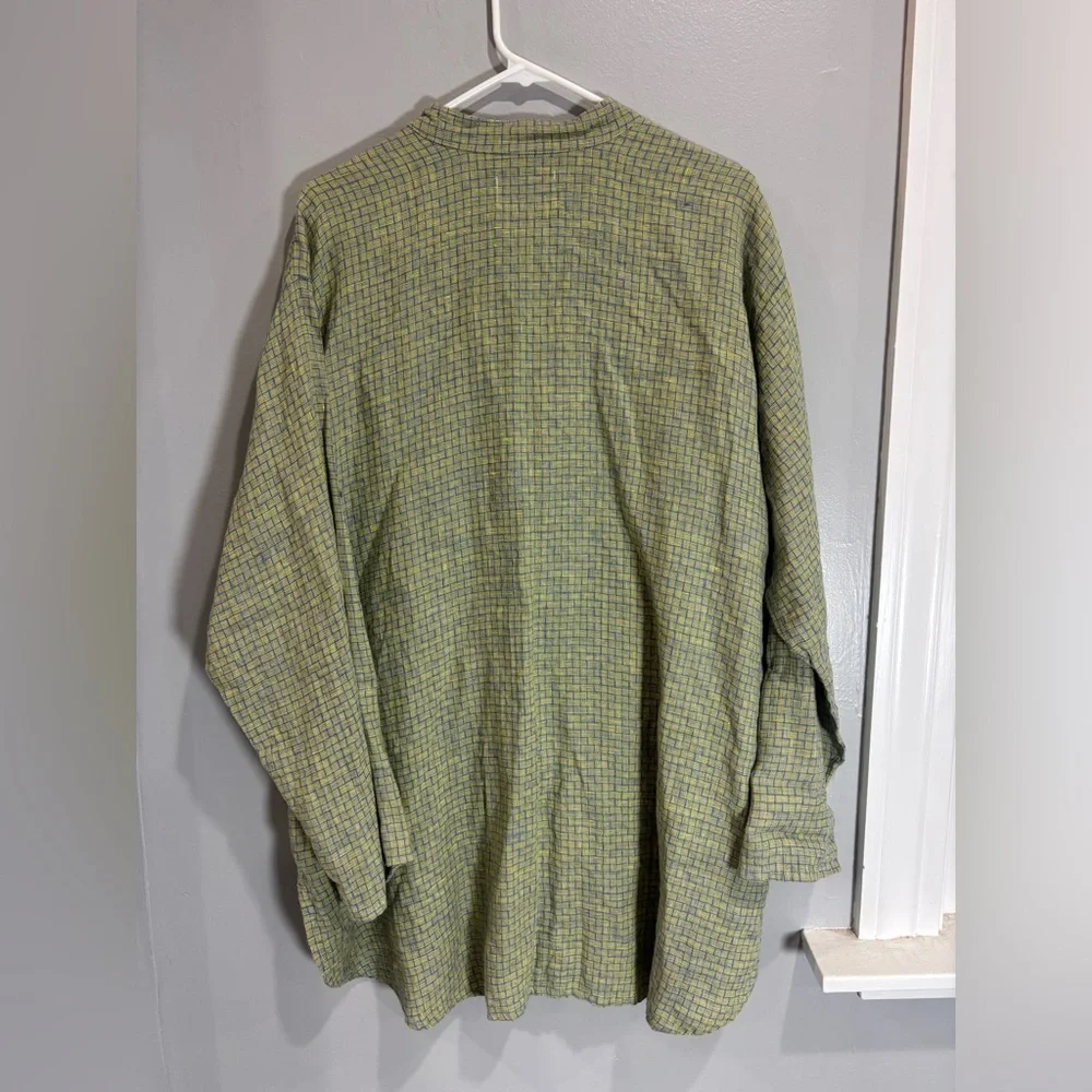Flax Green Plaid Casual Button Down Shirt - Picture 3 of 7